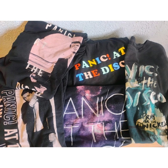 Vintage Panic At The Disco T-shirt Lot of 5 Band Tee Y2K 90s Concert Tour Punk